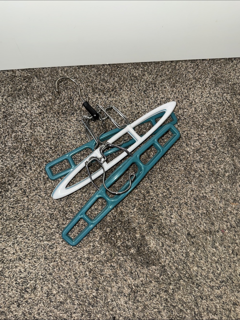 Multi-Purpose Teal and White Plastic Hanger Set Bundle 3